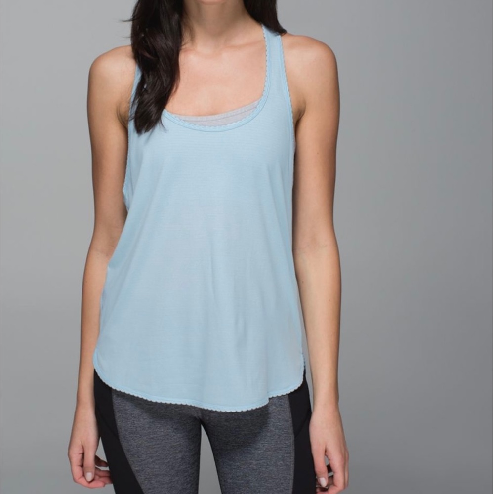 Lululemon 105 F Singlet *Silver - Heathered Caspian Blue